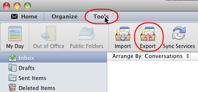 export folders in outlook for mac